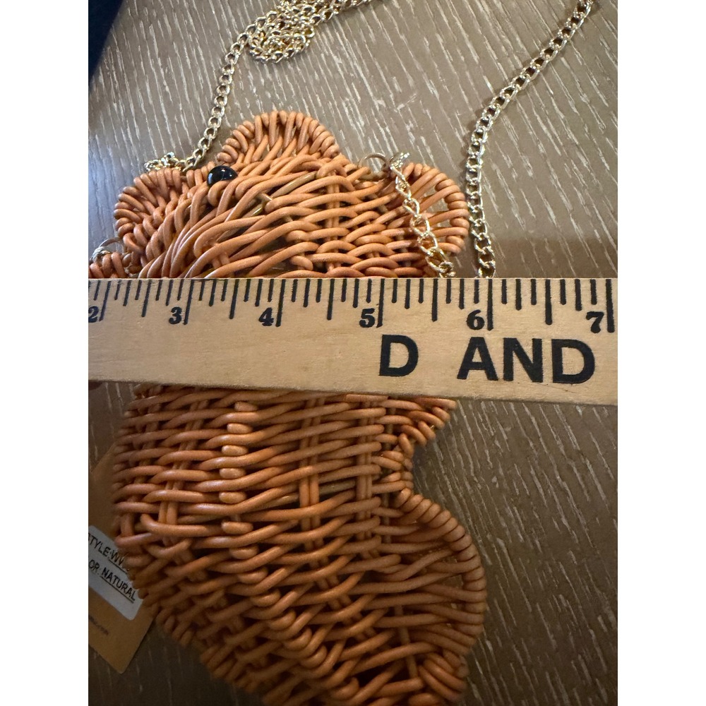 Tommy Bahama Seahorse Woven Wicker Bag Gold Crossbody Chain Natural WW0018 NWT - Picture 5 of 5